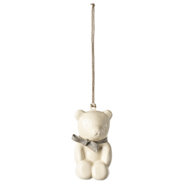 MAILEG Metal ornament, Teddy bear - Off white/Blue