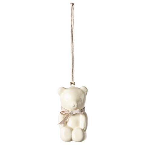 MAILEG Metal ornament, Teddy bear - Off white/Rose