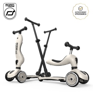 Jeździk i hulajnoga z rączką do prowadzenia ScootandRide Ash