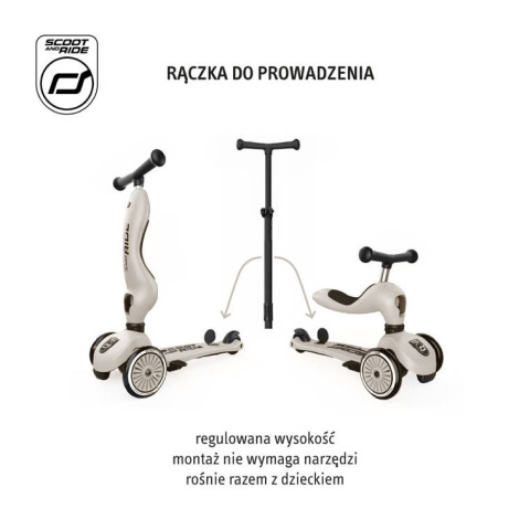 Jeździk i hulajnoga z rączką do prowadzenia ScootandRide Ash Jeździk i hulajnoga z rączką do prowadzenia ScootandRide Ash