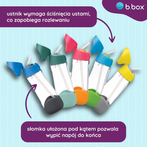 Bidon dla dziecka - tritanowa butelka na wodę ze słomką 600ml Ocean Breeze b.box Bidon dla dziecka - tritanowa butelka na wodę ze słomką 600ml Ocean Breeze b.box