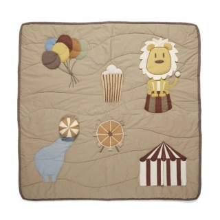 Duża mata sensoryczna dla niemowląt BIO bawełna Circus Light Brown Nuuroo