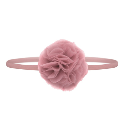 Opaska z pomponem - Herbaciany róż - Manufaktura Falbanek