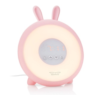 Rabbit&friends Zegar Lampka budząca światłem króliczek róż