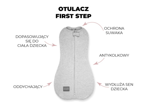 Sleepee Otulacz First Step z Czapeczką Melanżowy Róż Sleepee Otulacz First Step z Czapeczką Melanżowy Róż