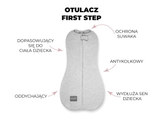 Sleepee Otulacz First Step z Czapeczką Melanżowy Szary