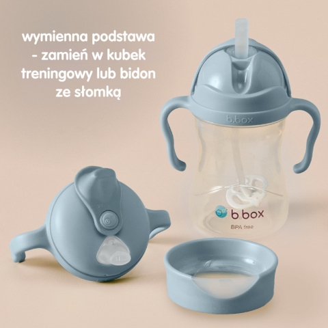 Szałwiowy kubek - niekapek z miękkim ustnikiem do nauki samodzielnego picia b.box Szałwiowy kubek - niekapek z miękkim ustnikiem do nauki samodzielnego picia b.box