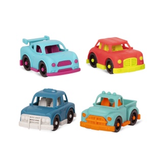 4 małe autka B.Toys Happy Cruisers - zestaw z pickupem