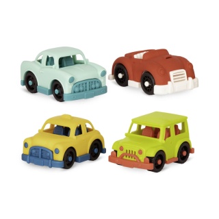 4 małe autka B.Toys Happy Cruisers - zestaw z jeepem