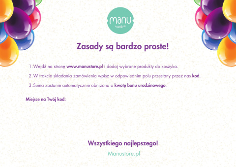Bon urodzinowy Manustore 300PLN Bon urodzinowy Manustore 300PLN