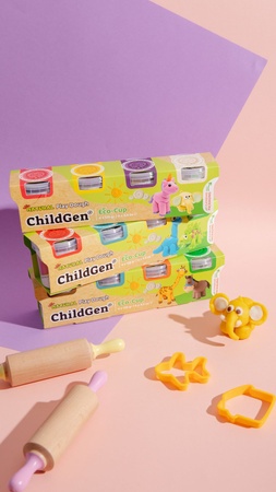 Ciastolina naturalna w eko-kubkach ChildGen - zestaw 4 kolorów