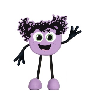 Fioletowe kostki świecące w wodzie z ludzikiem Lumi Glo Pals