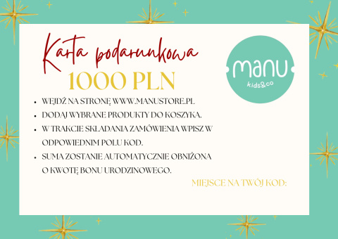 Karta podarunkowa Kotek 1000PLN Karta podarunkowa Kotek 1000PLN