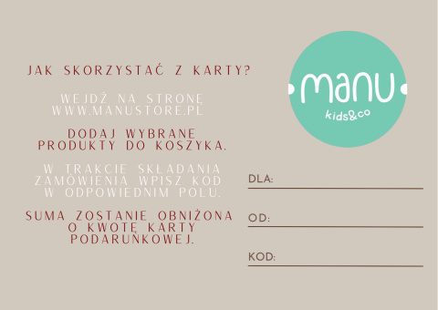 Karta podarunkowa Miś 100PLN Karta podarunkowa Miś 100PLN