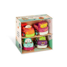 Mini autka z napędem Wheeee-Is! B.Toys - Zestaw 4 sztuki