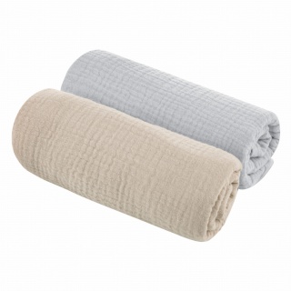 Muślinowe pieluszki bawełniane Sleepee 2-pak: Grey/Sand