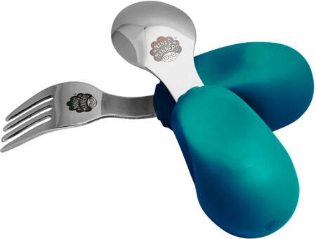 Widelec i łyżeczka dla dzieci - kolor morski
