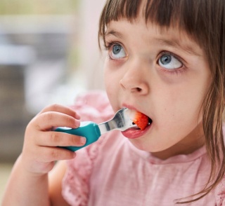 Widelec i łyżeczka dla dzieci - kolor morski