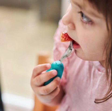 Widelec i łyżeczka dla dzieci - kolor morski