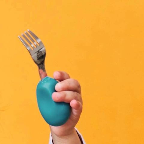 Widelec i łyżeczka dla dzieci - kolor morski