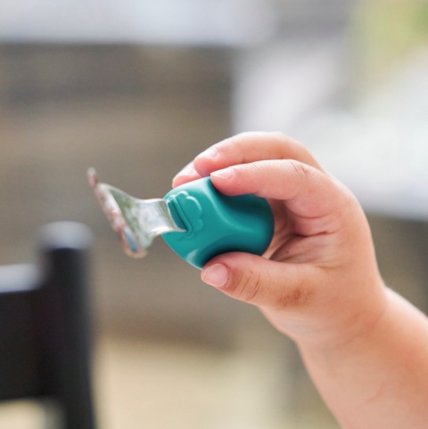 Widelec i łyżeczka dla dzieci - kolor morski