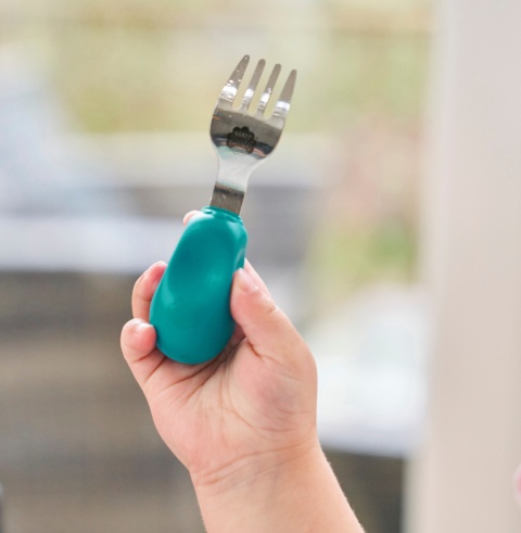 Widelec i łyżeczka dla dzieci - kolor morski