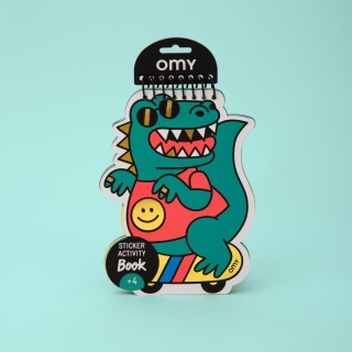 Kreatywny zeszyt z naklejkami Dino OMY