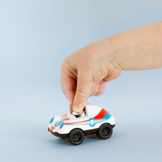 Autko wyścigowe - białe - Tiger Tribe