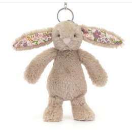 Breloczek Króliczek z Kwiecistymi Uszami Beżowy - 18 cm - Jellycat