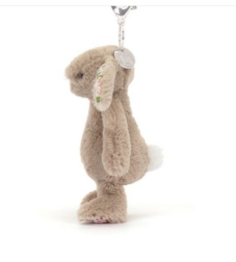 Breloczek Króliczek z Kwiecistymi Uszami Beżowy - 18 cm - Jellycat