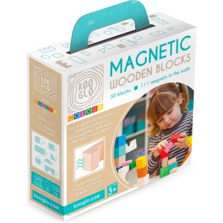 Drewniane klocki magnetyczne color 30szt Kooglo