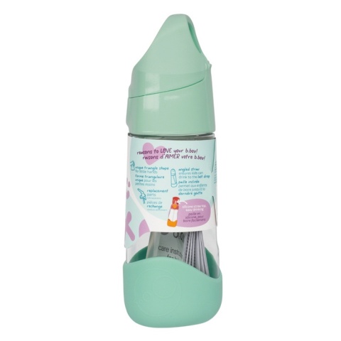 Bidon dla dziecka - tritanowa butelka na wodę ze słomką - 450 ml - Spearmint - b.box Bidon dla dziecka - tritanowa butelka na wodę ze słomką - 450 ml - Spearmint - b.box