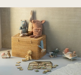 Drewniane puzzle Wiejski domek - Maileg - 31 elementów
