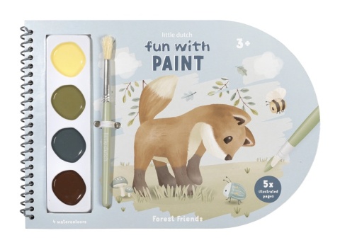 Kolorowanka z farbami akwarelowymi Forest Friends - Little Dutch