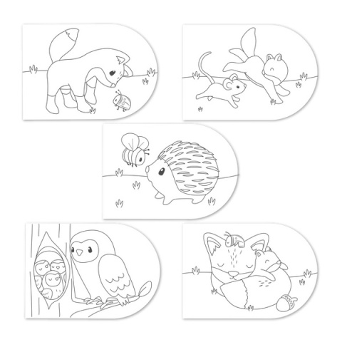 Kolorowanka z farbami akwarelowymi Forest Friends - Little Dutch