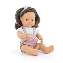 Lalka dziewczynka Europejka 38 cm - Brązowe włosy - Miniland