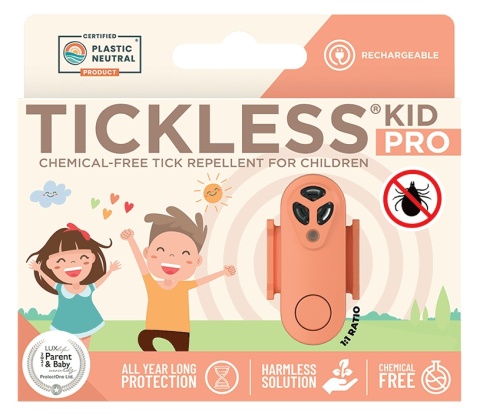 Odstraszacz kleszczy dla dzieci - kolor brzoskwiniowy - Tickless Odstraszacz kleszczy dla dzieci - kolor brzoskwiniowy - Tickless