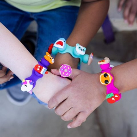 Biżuteria bransoletka, pierścionek Plip Charms - Zestaw Różowy