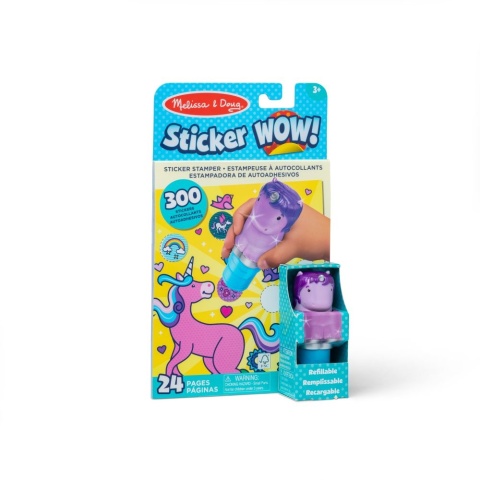 Sticker wow - stempelki z naklejkami - fioletowy jednorożec Sticker wow - stempelki z naklejkami - fioletowy jednorożec