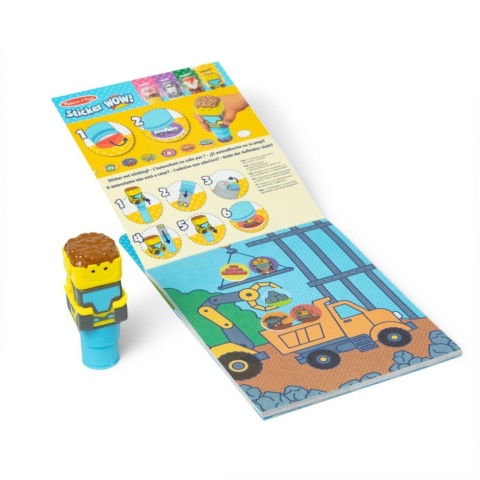 Sticker wow - książeczka i stempelki z naklejkami - buldożer Sticker wow - książeczka i stempelki z naklejkami - buldożer