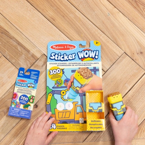 Sticker wow - książeczka i stempelki z naklejkami - buldożer Sticker wow - książeczka i stempelki z naklejkami - buldożer