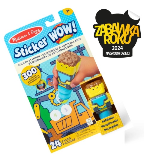 Sticker wow - książeczka i stempelki z naklejkami - buldożer Sticker wow - książeczka i stempelki z naklejkami - buldożer