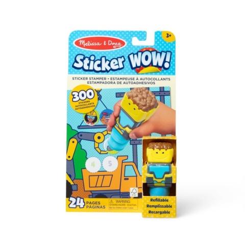 Sticker wow - książeczka i stempelki z naklejkami - buldożer Sticker wow - książeczka i stempelki z naklejkami - buldożer