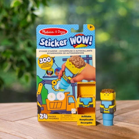 Sticker wow - książeczka i stempelki z naklejkami - buldożer Sticker wow - książeczka i stempelki z naklejkami - buldożer