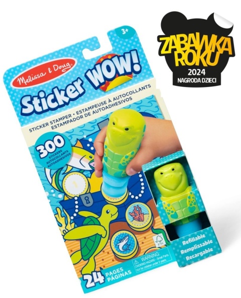 Sticker wow - książeczka i stempelki z naklejkami - żółw morski Sticker wow - książeczka i stempelki z naklejkami - żółw morski