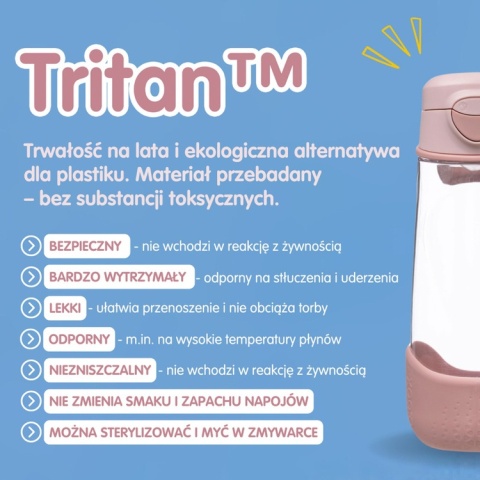 Sportowa butelka tritanowa 600 ml - kolor Blush Crush - B.box Sportowa butelka tritanowa 600 ml - kolor Blush Crush - B.box
