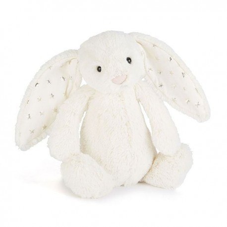 JellyCat - Królik biały z uszami w gwiazdki 18cm