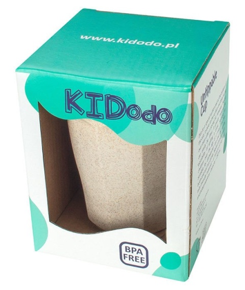 KIDodo - Nieprzewracalny Kubek z Przyssawką z Eko Plastiku, Beżowy, 12m+