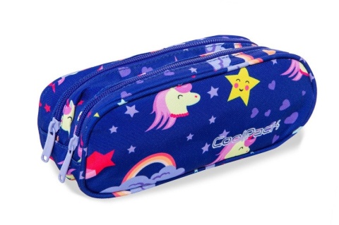 Dwukomorowy piórnik szkolny w jednorożce Coolpack