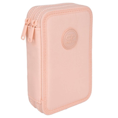 Brzoskwiniowy piórnik szkolny podwójny z wyposażeniem Coolpack Jumper 2 Peach